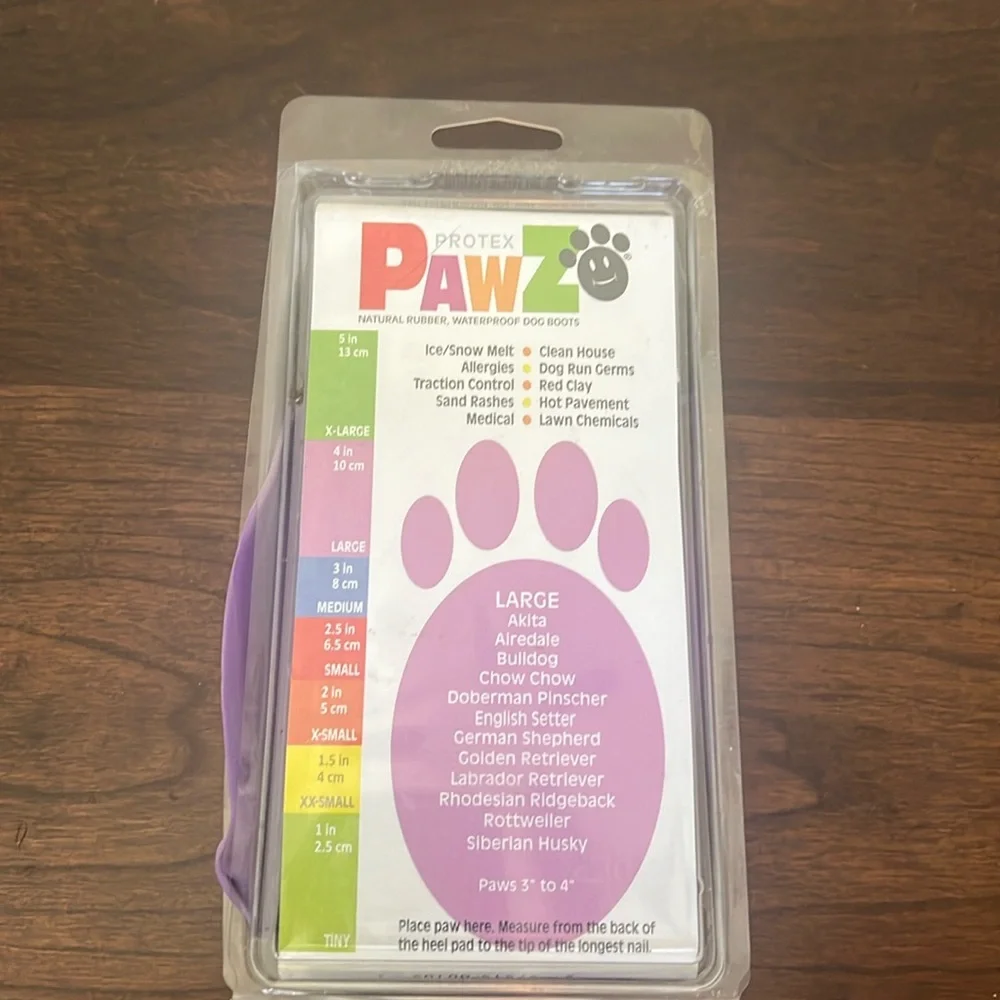 Pawz rubber dog booties‎ size large.